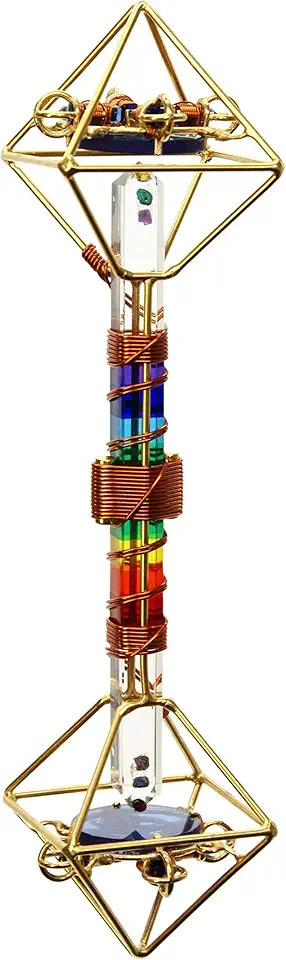 Crystal Wand - Meditation Healing Tool - Shambhala Solar Vajra with Magnets/Copper Wire/Metatron Star Crystal - 10