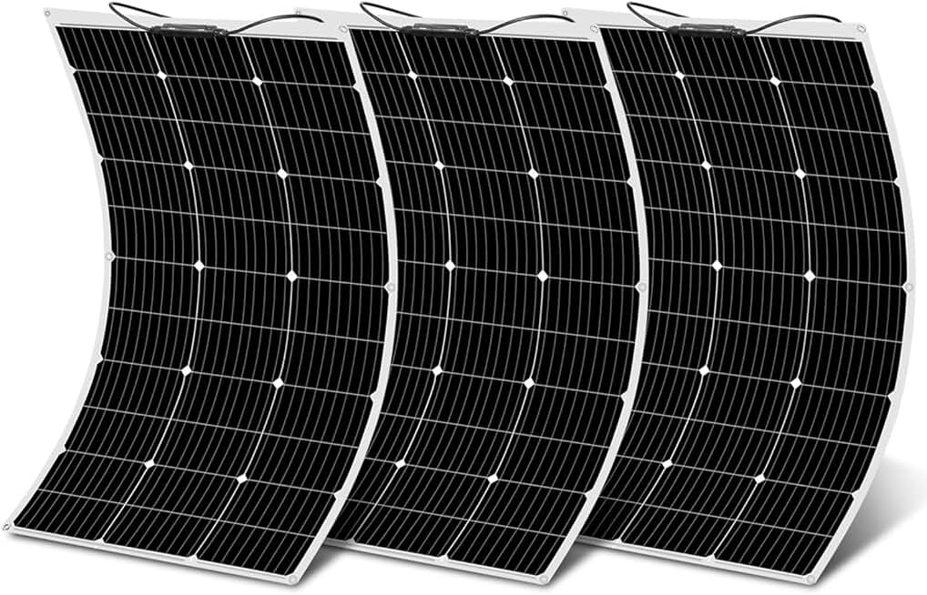 Photovoltaic Solar Panel 300 W 12 V Solar Panel Pack of 3 100 W Flexible Mono Solar Kit Lightweight Ultra Thin Solar Charger for 12 V Battery (3)