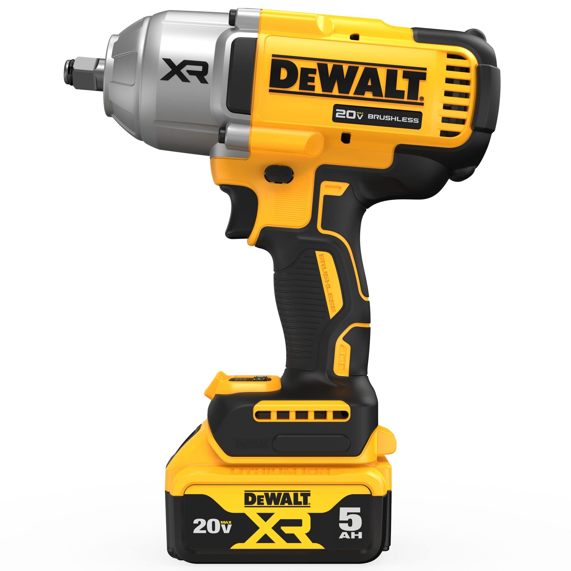 DEWALT 20V MAX Cordless Impact Wrench Kit, 1/2  Hog Ring With 4-Mode Speed (DCF900P1)