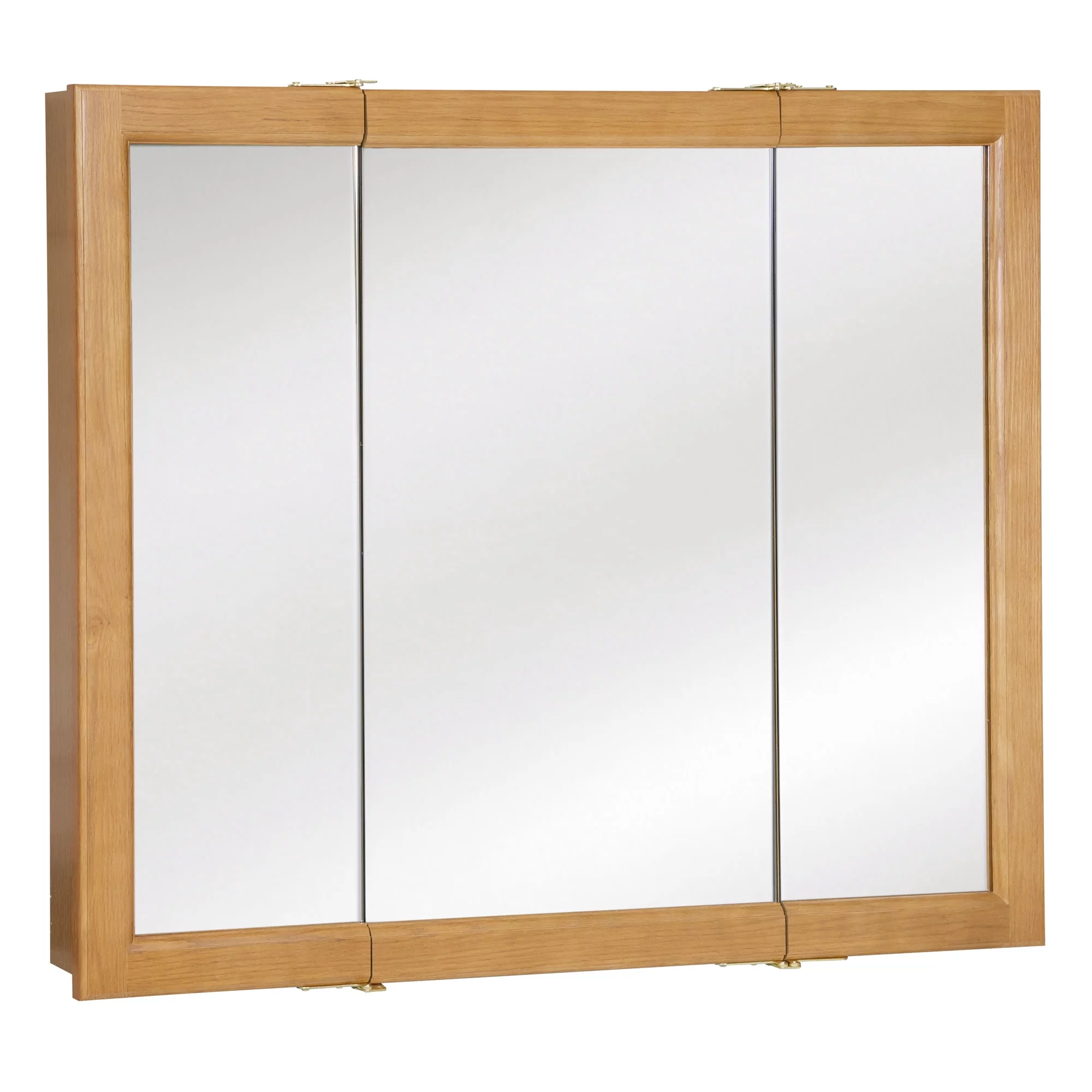 36 Inch Richland Bathroom Medicine Cabinet, Wall Mounted, Mirror, Oak – Design House, 530576-NOK