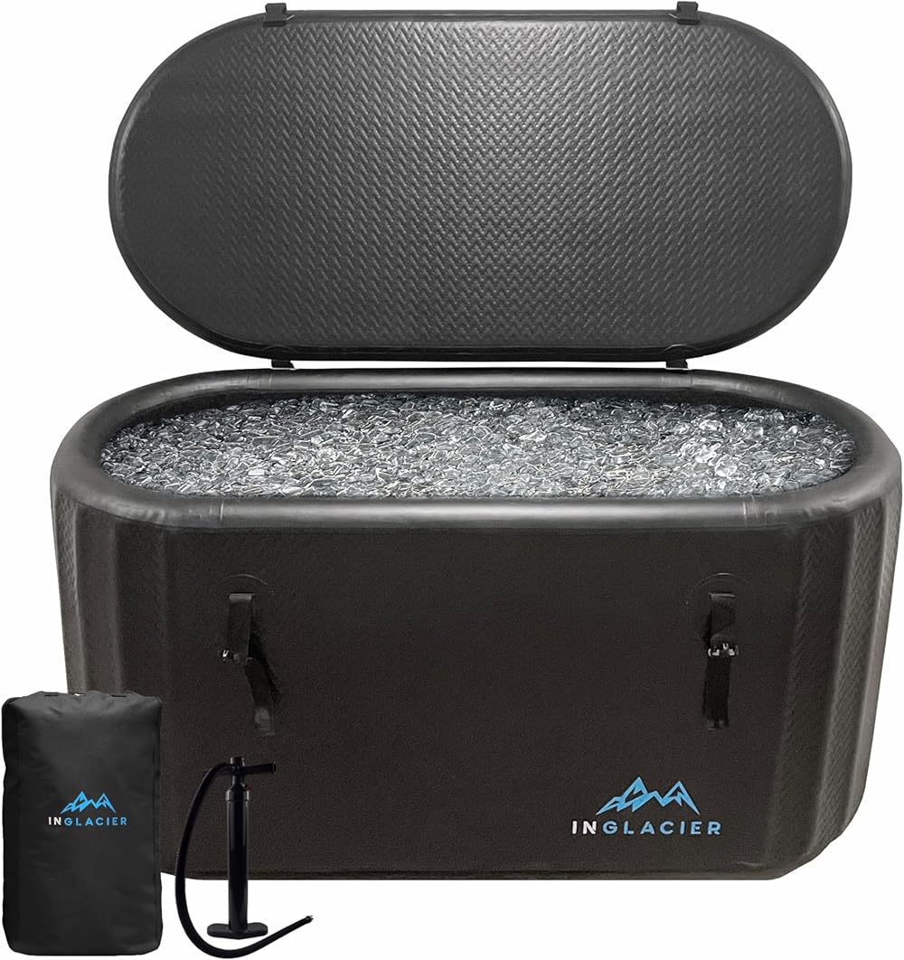 Portable Ice Bath Tub | Cold Plunge Recovery Tub with Lid | Includes Pump, Oversized for Adults up to 6'9