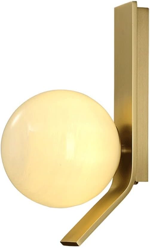 Copper Wall Light Glass Globe Wall Sconce, Mid Century Magic Bean Vanity Wall Lamp Modern Brass Headboard Lighting Fixtures, Living Room Bedroom Bedside Wall Lamps