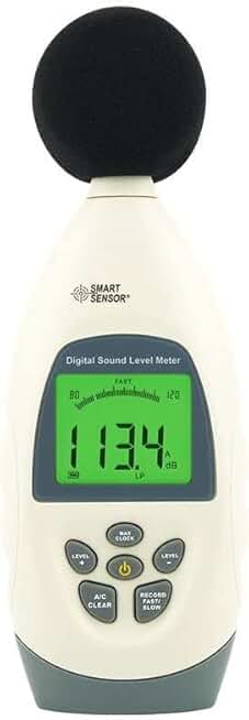 Sound Level Tester Meter Noise Gauge Noise Decibel Monitoring Instrument with Measurement Range 30-130dBA 35-130dBC Accuracy ±1.5dB 4 Digits Digital Display