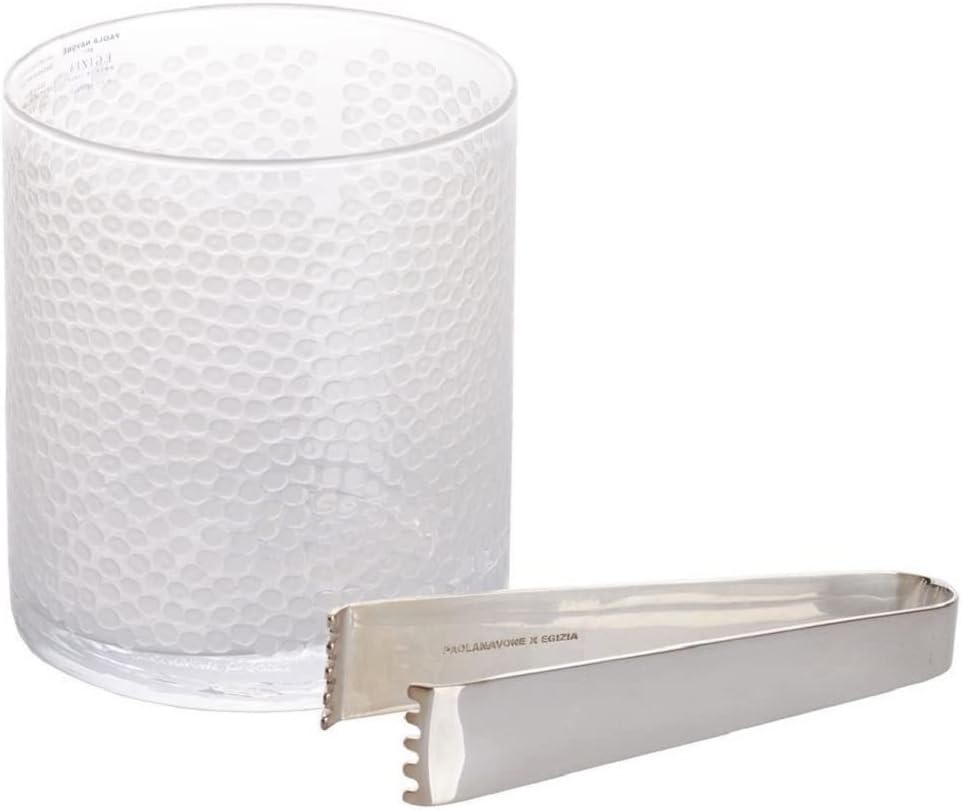 Ice Bucket Glass Dotto Sugar Frosted Glass Ice Bucket Barware Crystalware Italy