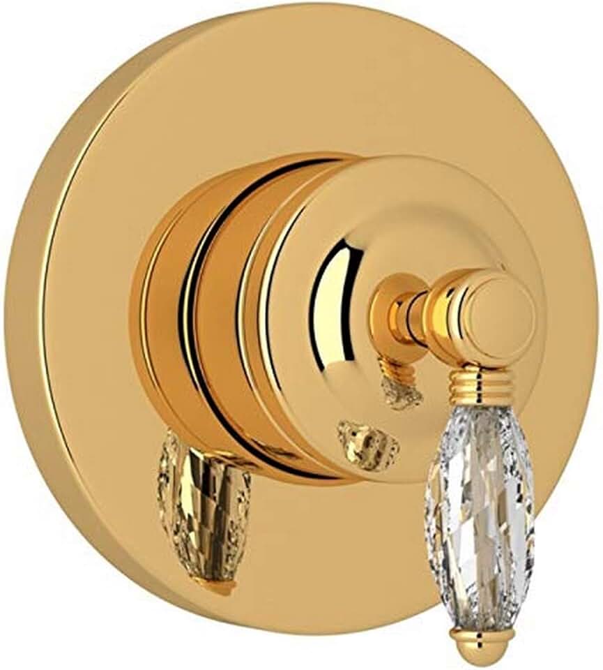 Rohl A2700NLCIBTO Kit Trim Package for Country Bath Four Port Three Direction Diverter Trim Only New Style with Crystal Lever and Sleeve, Inca Brass