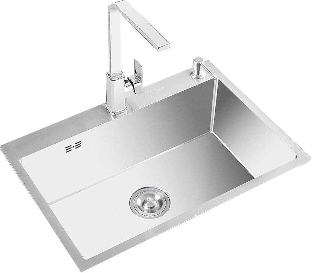 Stainless Steel Inset Rectangular Kitchen Sink Protectors for Kitchen Sink Single Bowl with Drainer Device for Indoor Office Area - Extremely Durable