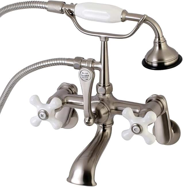 Kingston Brass AE59T8 Vintage Tub Faucet, Brushed Nickel, 7 x 7.06 x 11.5