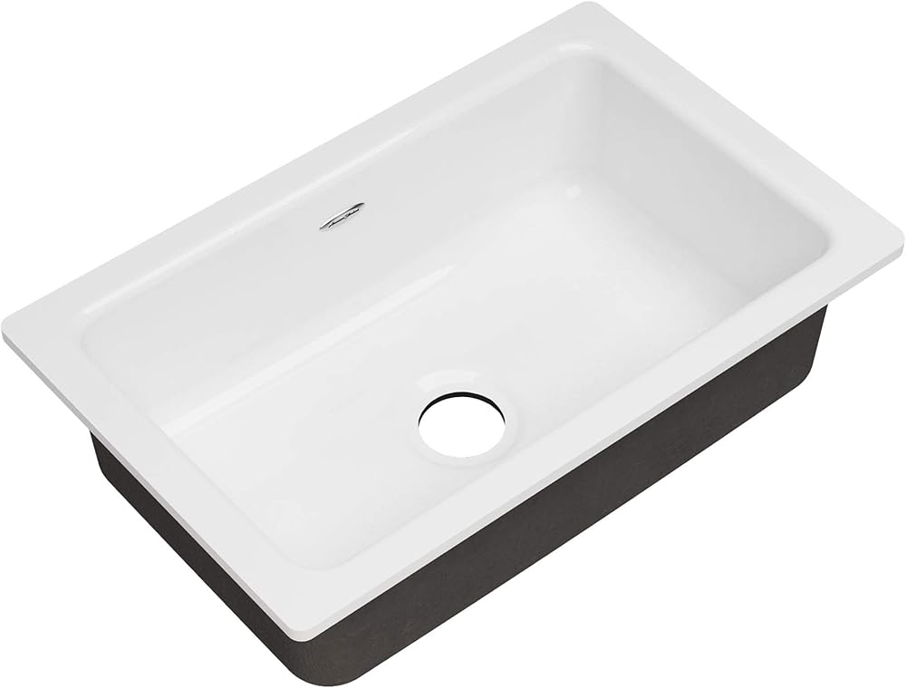 American Standard 77SB30190.308 Delancey 30 x 19 Single Bowl Cast Iron Kitchen Sink Brilliant White