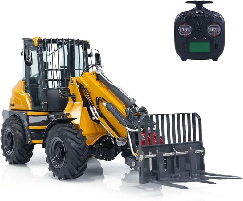 LESU wheelfun AT1050 1/14 Hydraulic RC Telescopic Arm Fork Loader Painted Assembled Truck Light Sound System Motor Servo ESC Hobby Grade Model