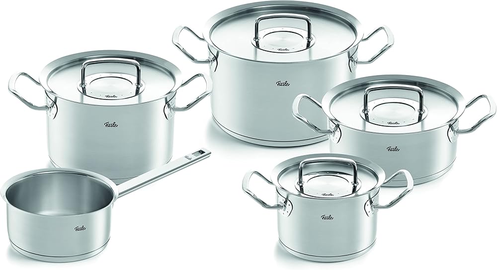 Fissler Original-Profi Collection Stainless Steel Cookware 9 Piece Set with Metal Lids