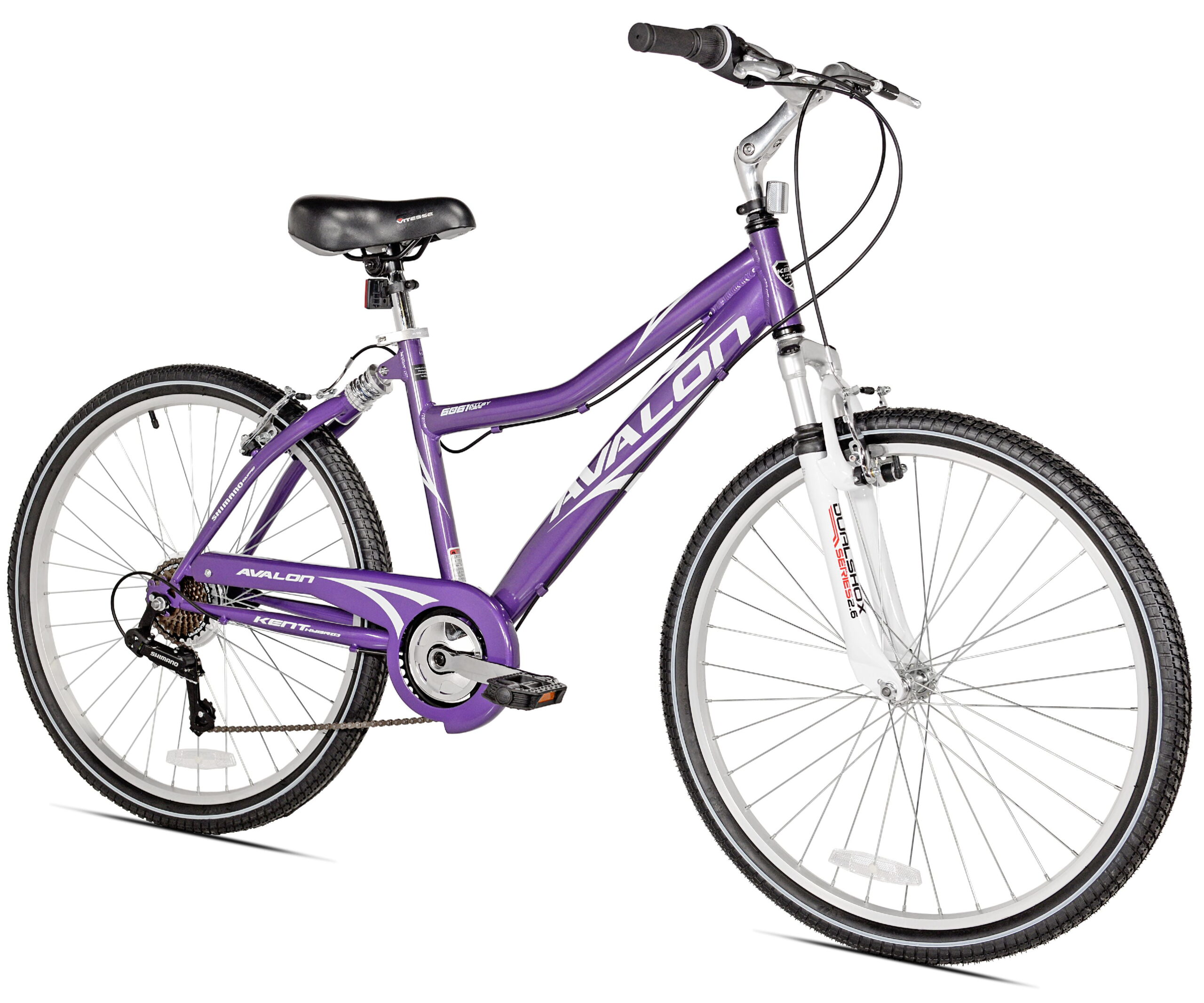 Kent Bicycle 26 In. Avalon Comfort Women s Full Suspension Hybrid Bike, Purple