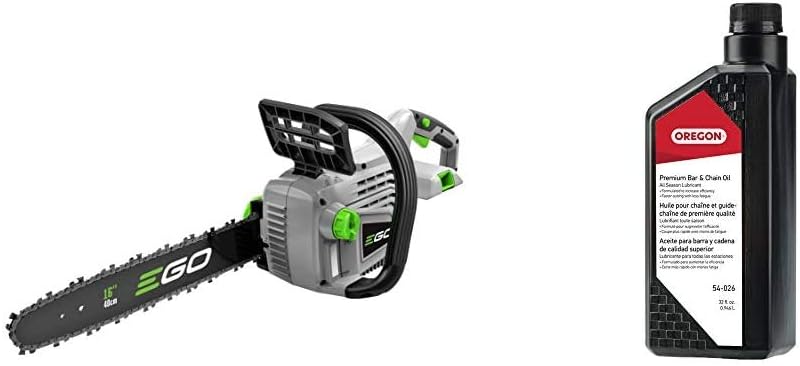 EGO Power+ CS1600 16-Inch 56V Cordless Chainsaw Bundle with Oregon Premium Lubricant