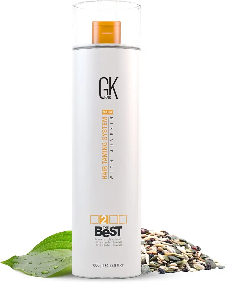GK HAIR Global Keratin The Best (33.8 Fl Oz/1000ml) Smoothing Keratin Hair Treatment - Professional Brazilian Complex Blowout Straightening For Silky Smooth & Frizz Free Hair