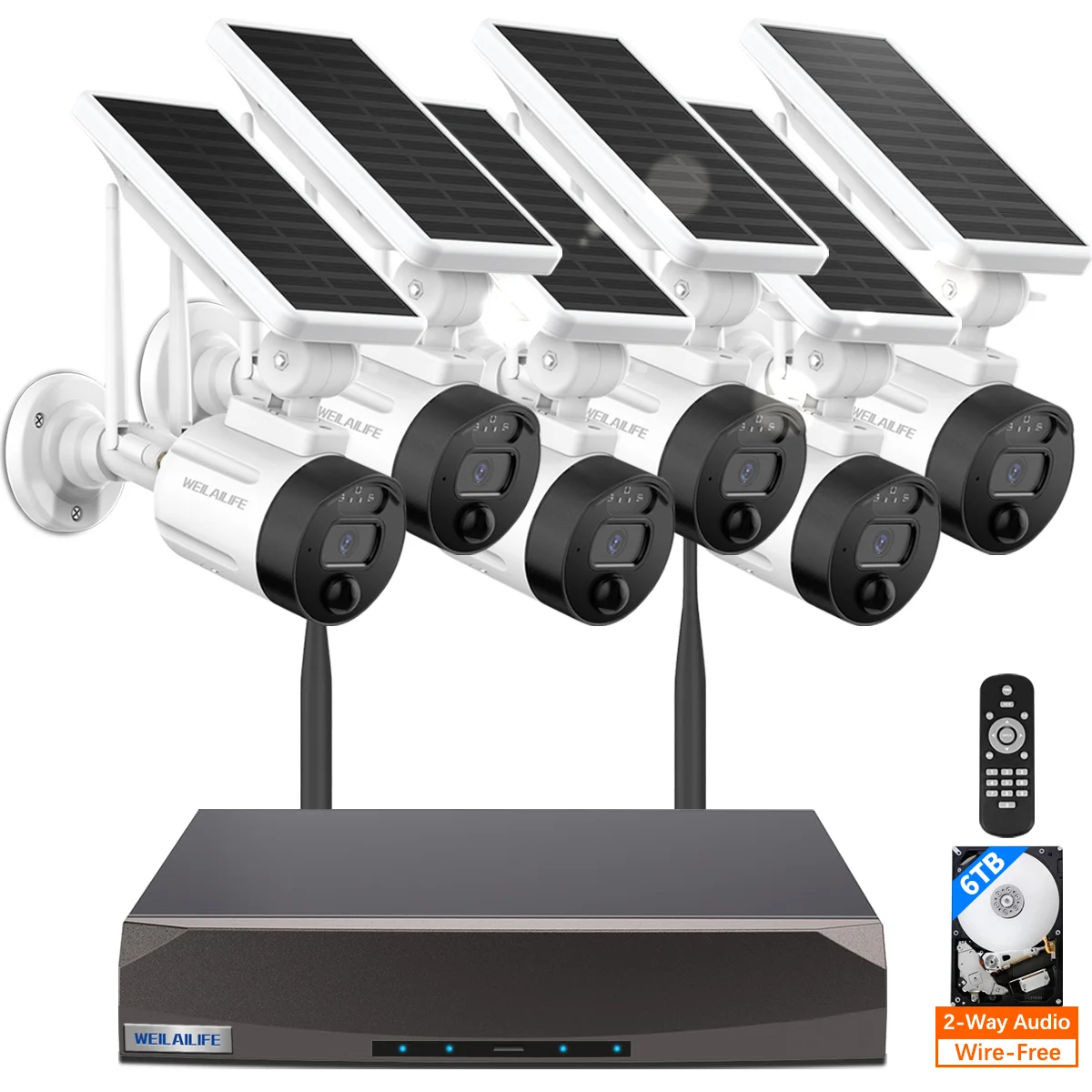 【2-Way Audio & Solar Powered】Solar Cameras Wireless Outdoor, WiFi Camera System for Home Security and Surveillance