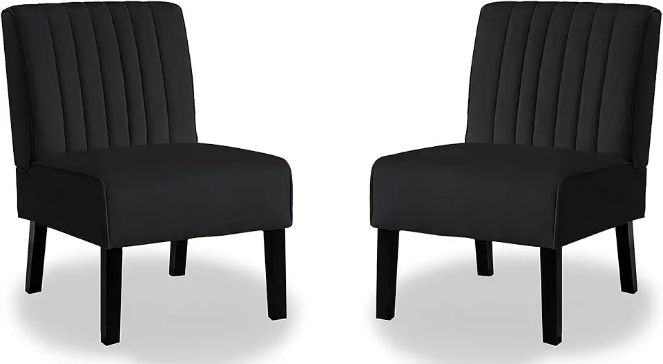 US Pride Furniture Velvet Armless Accent Chair with Button Tufted Pattern & Premium High Density Foam Cushion, 21