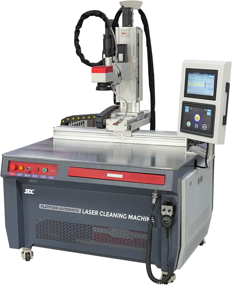 Platform Laser Automatic Cleaning Machine Fiber Laser Cleaner 200W Digital Control Three Axis Linkage laser cleaning for rust removal Paint Oil curved surface cleaning