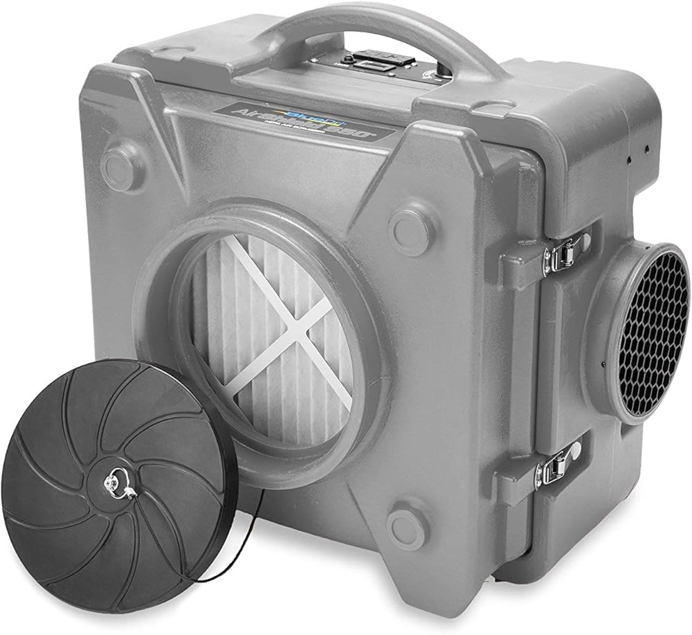 BlueDri BD-AS-550-GY Negative Machine Airbourne Cleaner HEPA Scrubber Water Damage Restoration Equipment Air Purifier, for Commercial Use, Gray
