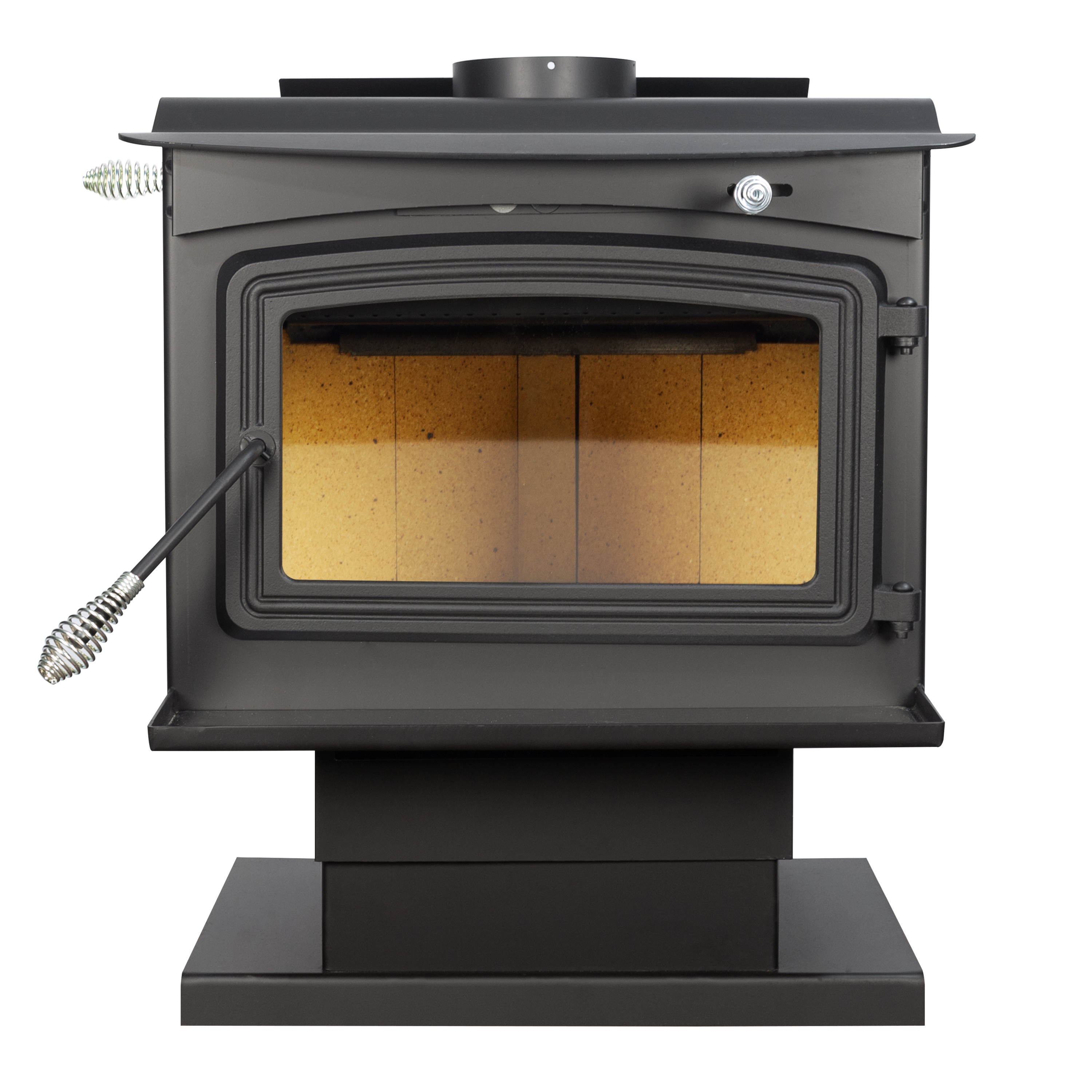 Pleasant Hearth 2,200 Sq. ft. Pedestal Wood Stove with Stainless Steel Ash Lip