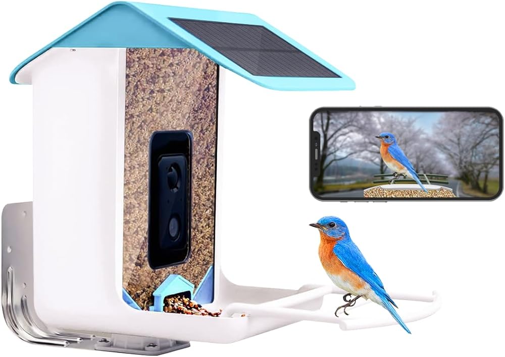 Bird Feeder with Camera, Video Bird Feeder with AI Recognition Auto Notify Bird Detected,WiFi APP Connection,IP65 Waterproof, Bird Feeder Camera Wireless Outdoor, Bird Watching Gifts…