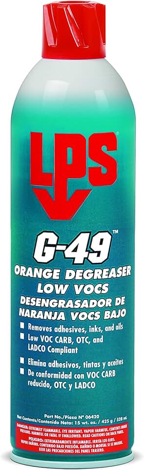 LPS G-49 Orange Degreaser Low VOCs, 15 oz Aerosol (Pack of 12)