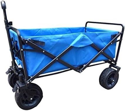 Cart Shopping Cart Folding Garden Trolley Cart Heavy Duty Wagon Portable Multi-Function Outdoor Camping Picnic Handcart Wear Resistant Double Brake Wheel Easy to Carry