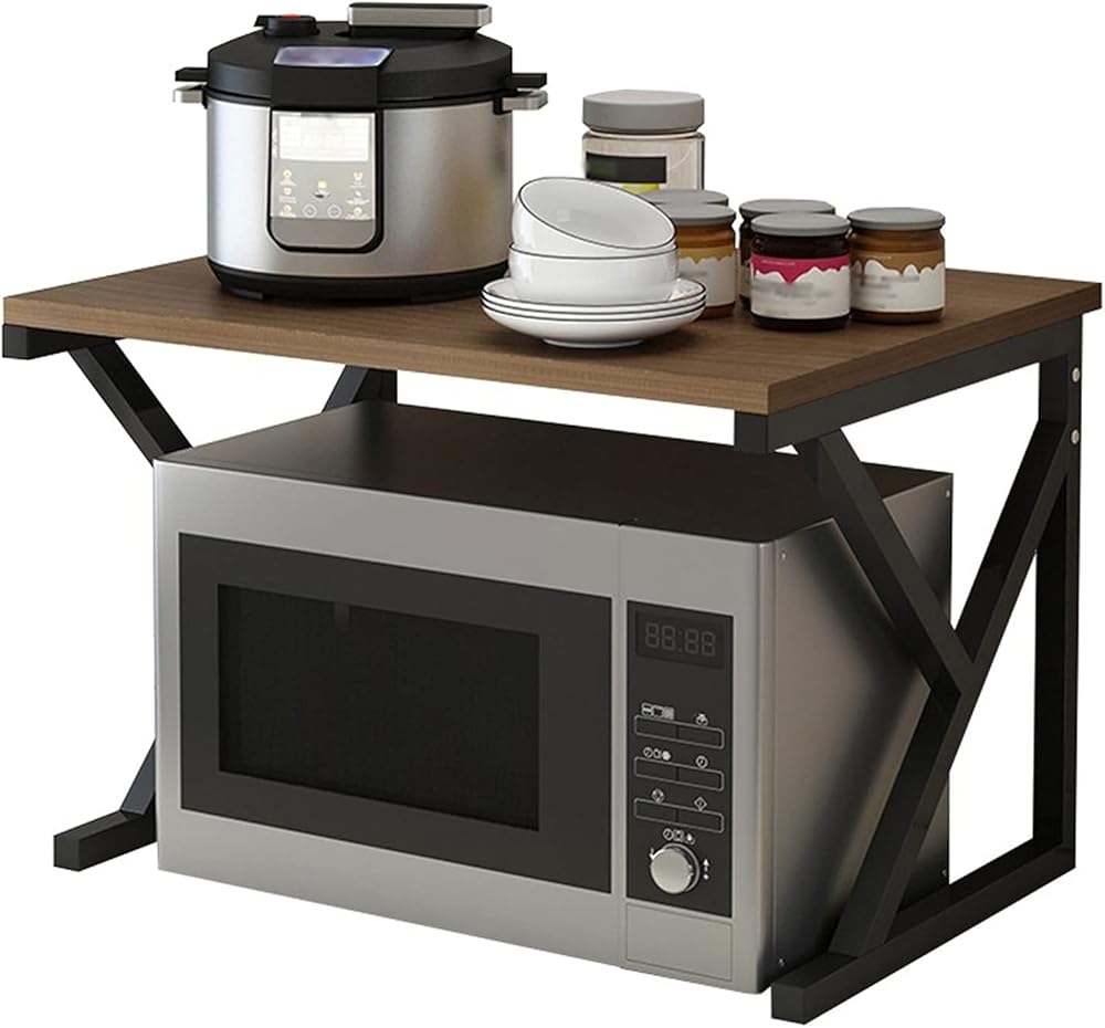Microwave Oven Rack Shelf Microwave Oven Rack Toaster Rack Microwave Oven Stand Kitchen Rack Stand for Storage Shelf 2 Tier 21.26x13.78x13.58in Microwave Stand