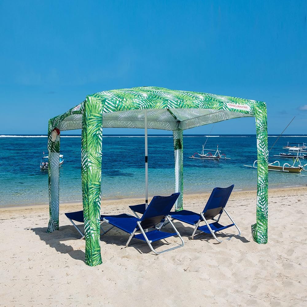 COOLCABANAS - CoolCabana 5 Beach Cabana Sun Shade Shelter Tent, Medium Size 6'6