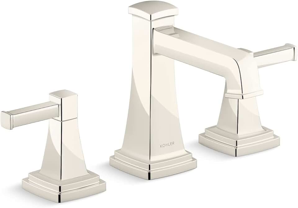 KOHLER 27399-4K-SN RIFF WIDESPREAD BATHROOM SINK FAUCET, Vibrant Polished Nickel