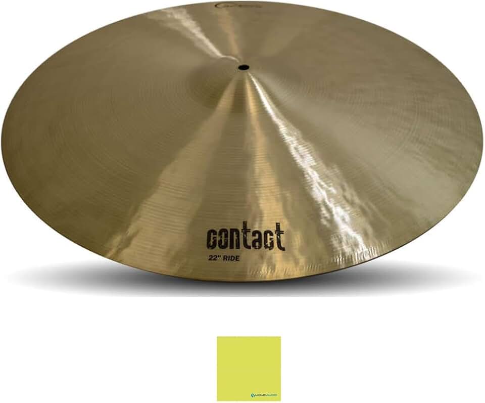 Dream Cymbals and Gongs Ride Cymbal 22 Inch (C-RI22) Bundle with Liquid Audio Instrument Polishing Cloth - Dream Contact Series