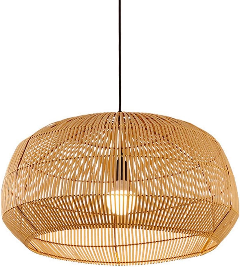 Woven Bamboo Pendant Light for Kitchen Island, Modern Basket Ceiling Hanging Wall Lamp, Vintage Wicker Chandelier Bamboo Silk Lamps for Farmhouse Hotel Kitchen Island