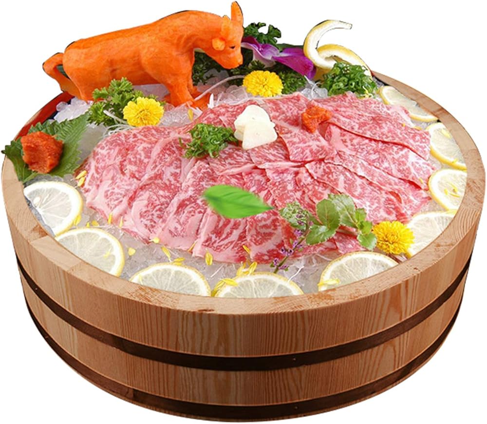 Japanese Sushi Rice Mixing Tub, with Copper Banding for Restaurant Home Kitchen