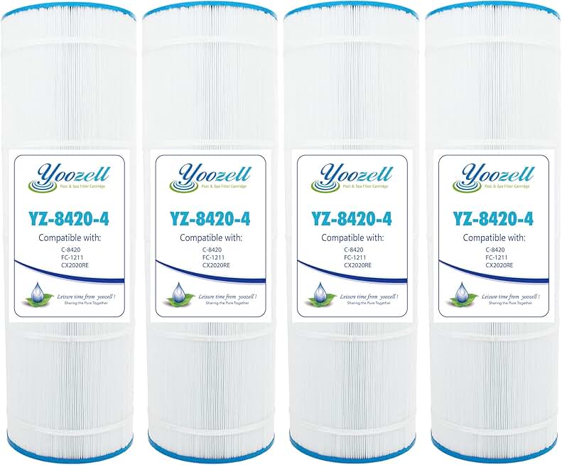 Swimming Pool Filter Replaces for C-8420, Filbur FC-1211, CX2020RE, PWWPC200, Pro Clean 200, 817-0200P, CX1900RE, PA190, Darlly 82002, 200 Sq.Ft Filter Cartridge, 4 Pack