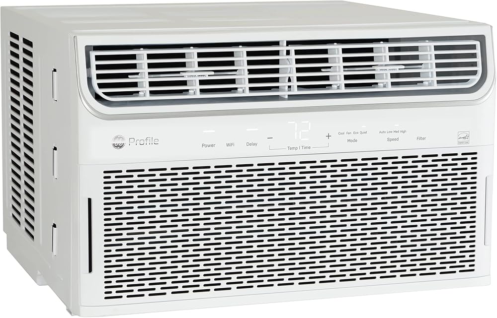 GE Profile Inverter Window Air Conditioner 10,000 BTU, WiFi Enabled, Ultra Quiet, Energy Efficient for Medium Rooms, Easy Installation with Included Kit, 10K Window AC Unit, Energy Star, White