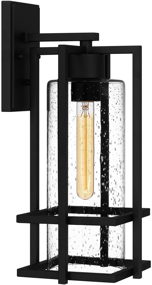 Coastal Armour DMN8407EK Damien Transitional Clear Seedy Glass Large Outdoor Wall Lantern, 1-Light 100 Watt, 17