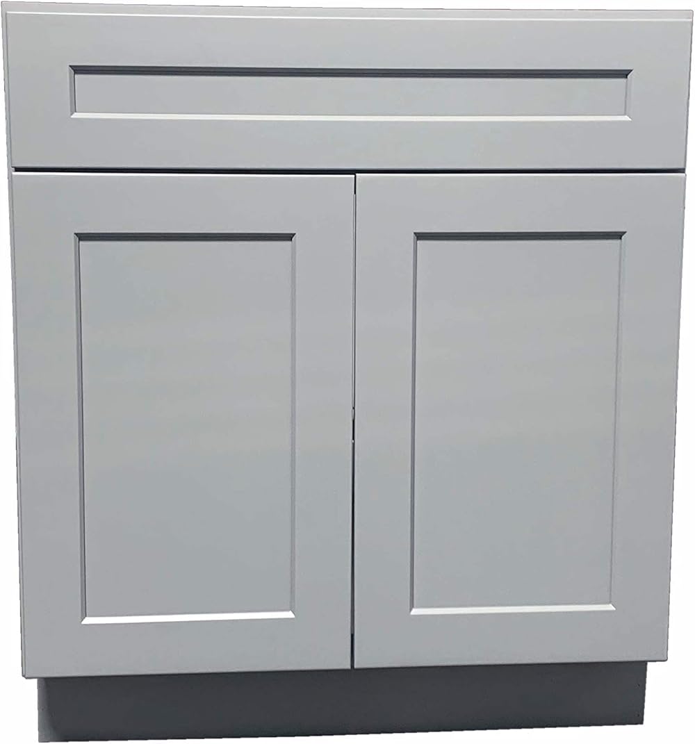 New Light Grey Shaker Single-Sink Bathroom Vanity Base Cabinet LGS-V2421, 24''x21'' x34.5''