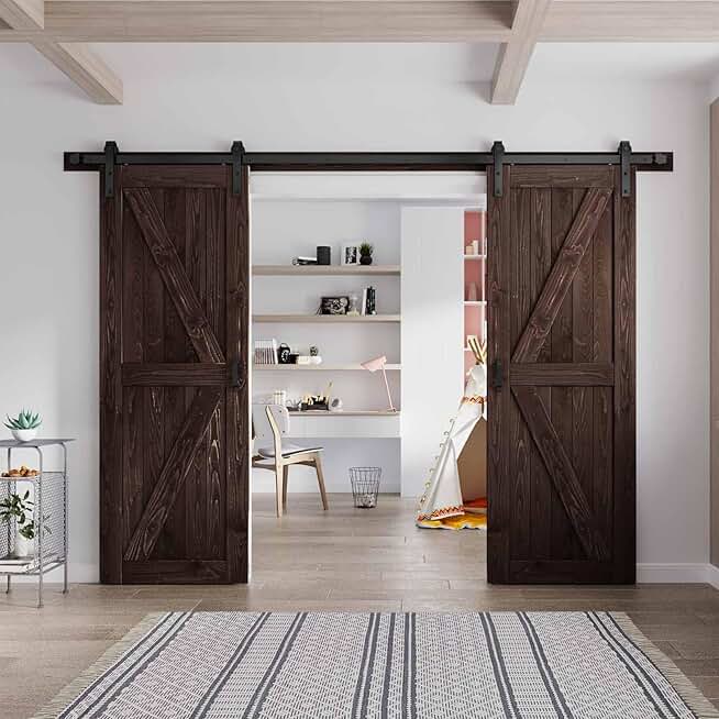 30 Double Brown Barn Door with 10 ft Hardware Included (60 barn Door)