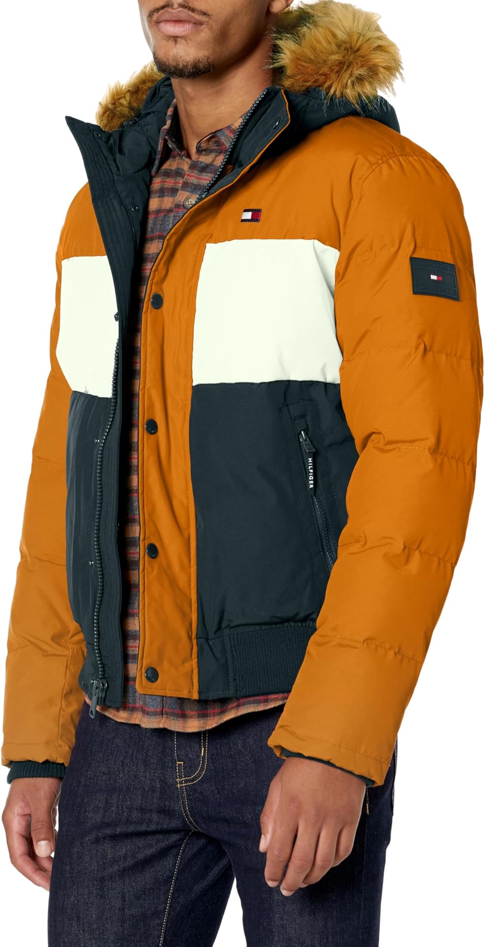 Tommy Hilfiger Men's Arctic Cloth Quilted Snorkel Bomber Jacket
