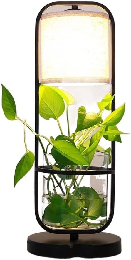 Modern Vintage Wrought Iron Table Lamp Plant Table Light Air Energy Saving Desk Lamp Eye Protection Reading Lights For Bedroom Study Dorm Room Restaurant Cafe Green Plant (Excluding Bulbs) Decor