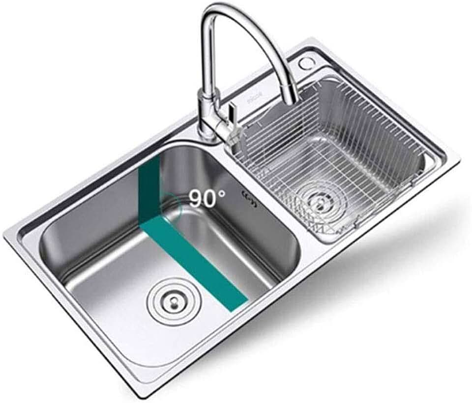 Sink, Hangable Basin Stainless Steel Kitchen Sink with Multi-Function Pull Faucet