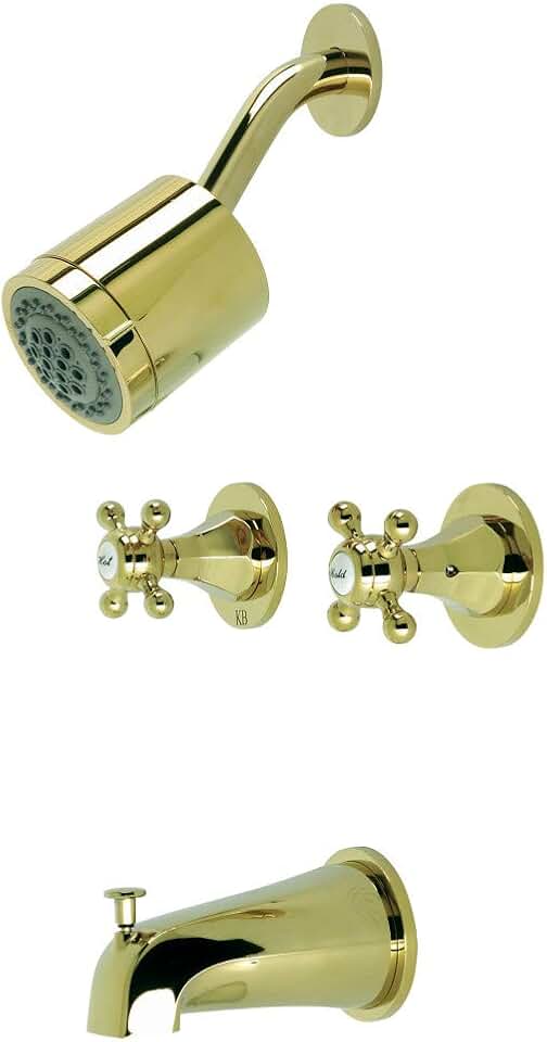 Kingston Brass KBX8142BX Metropolitan Tub and Shower Faucet, Polished Brass