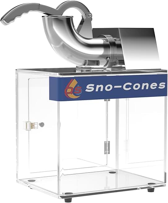 Snow Cone Machine,Commercial Shaved Ice Machine 500lbs/H Stainless Steel Ice Shaver with Dual Blades,110V Electric SnowCone Maker with Safety On/Off Switch for Home, Party, Restaurant, Bar