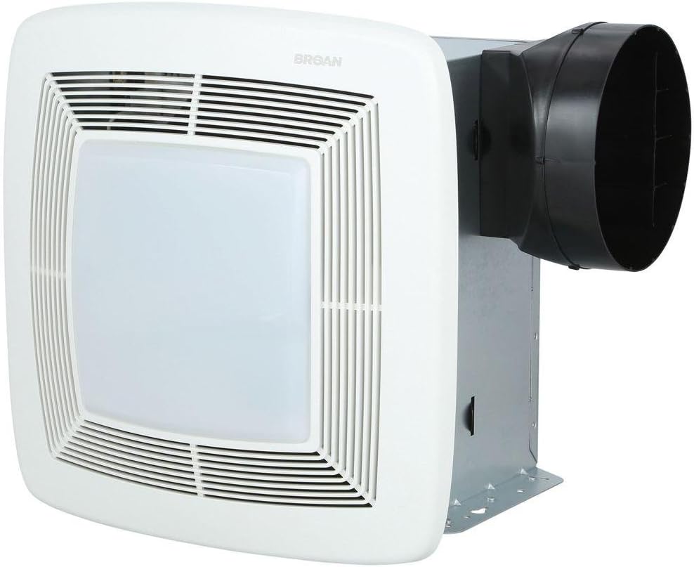 Broan-Nutone QTXE150FLT Ultra-Silent Ventilation Fan with Light, Quiet Exhaust Fan for Bathroom and Home, ENERGY STAR Certified, 36-Watt Fluorescent Light, 4- , White , 6