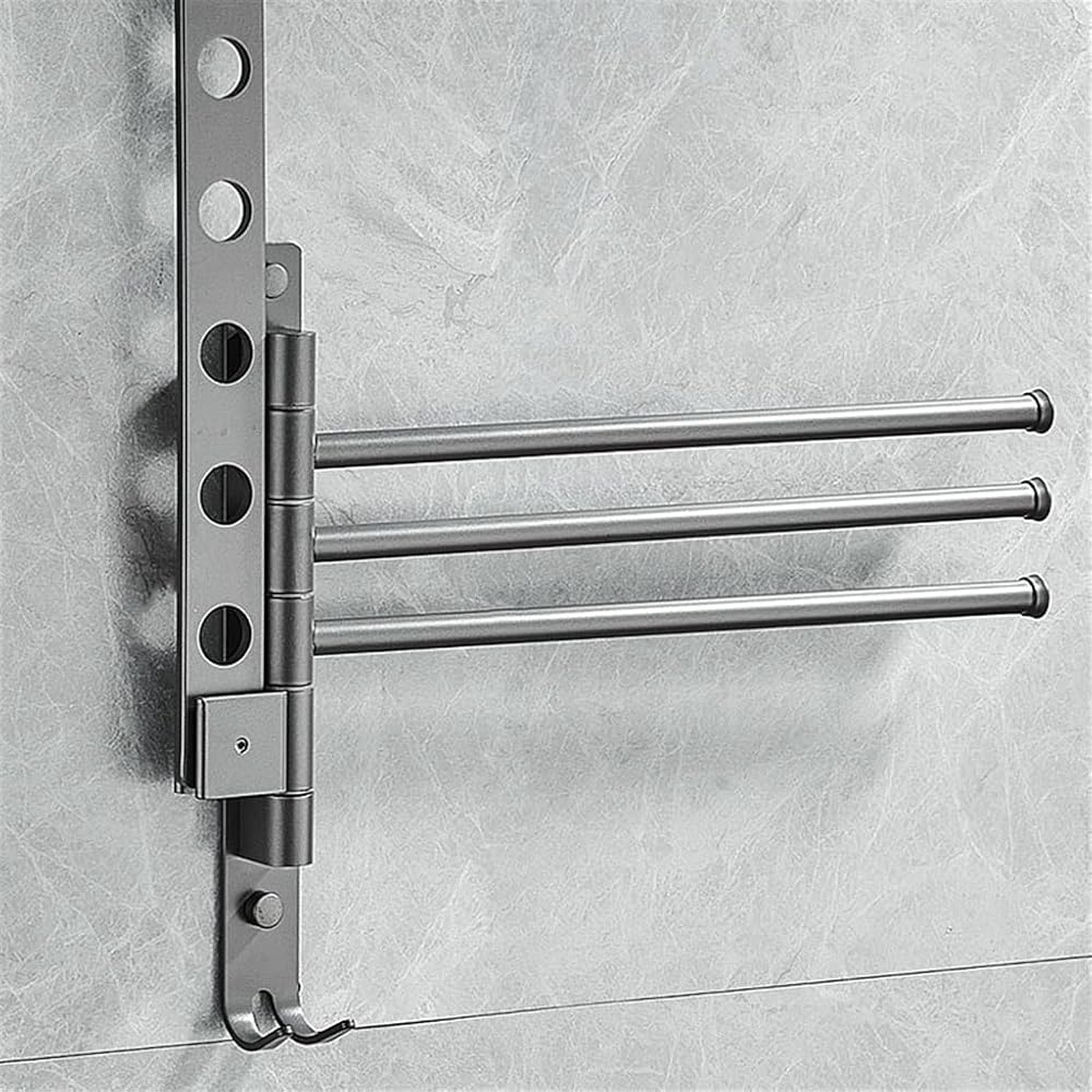 Rotating Drying Rack Bathroom Clothes Drying Balcony Wall Mounted Invisible Drying Rod