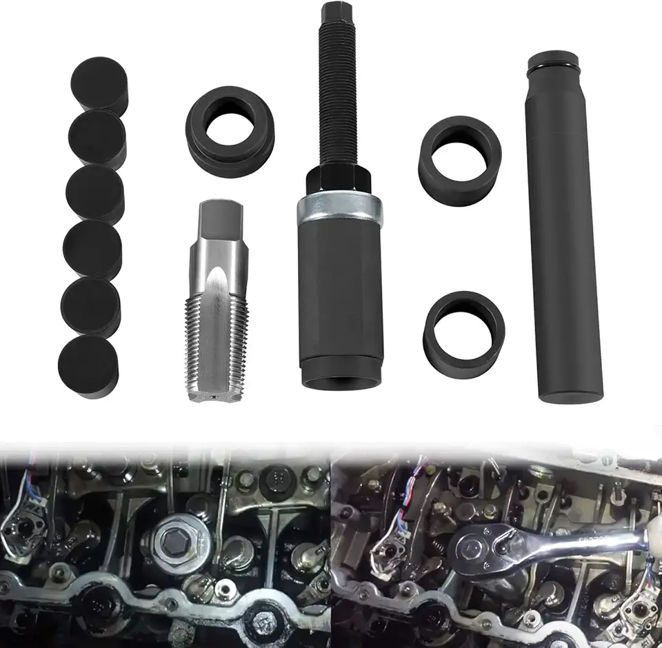 For 3126 CAT Caterpillar Fuel Injector Sleeve Cup Tube Puller Remover Installer Set In-Vehicle Tool w/Tap Rubber Cup Plugs (6 pack)