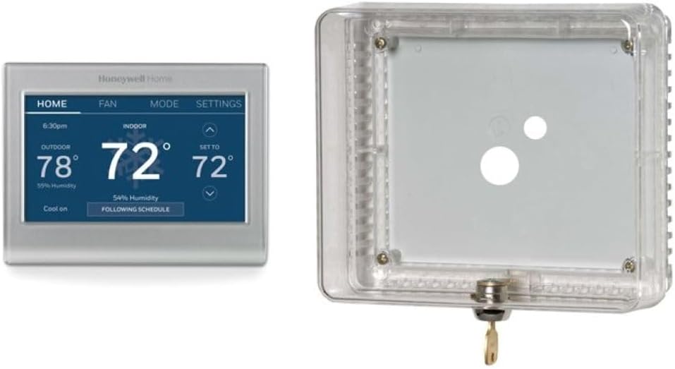 Honeywell Home RENEWRTH9585WF Wi-Fi Smart Color Thermostat (Renewed) + Cover Guard