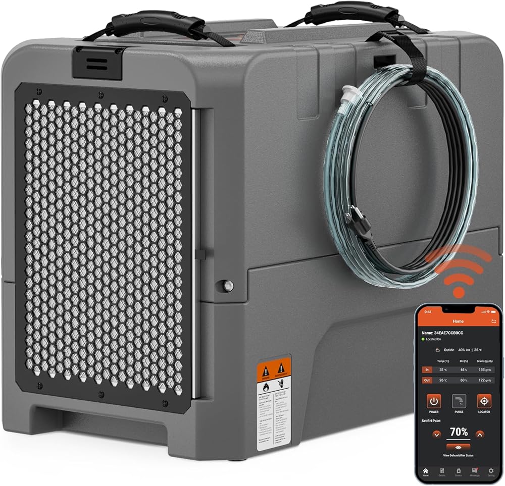 Abestorm 180 PPD Smart WiFi Commercial Dehumidifiers with Pump, LGR Dehumidifier for Crawl Space, Basement, Large Space, Industrial Dehumidifier for Large Room or Warehouse, Auto Defrosting