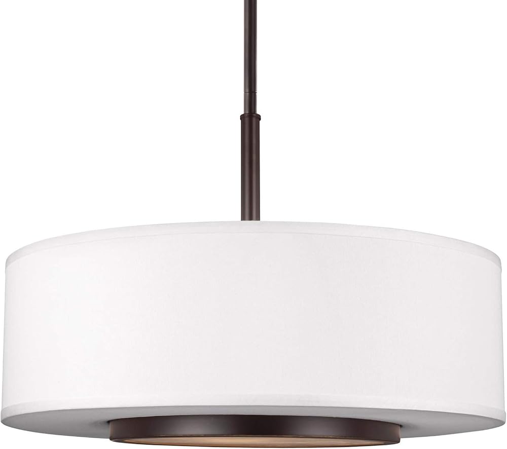 Generation Lighting 6628003-710 Nance Three - Light Pendant Hanging Modern Fixture, Bronze
