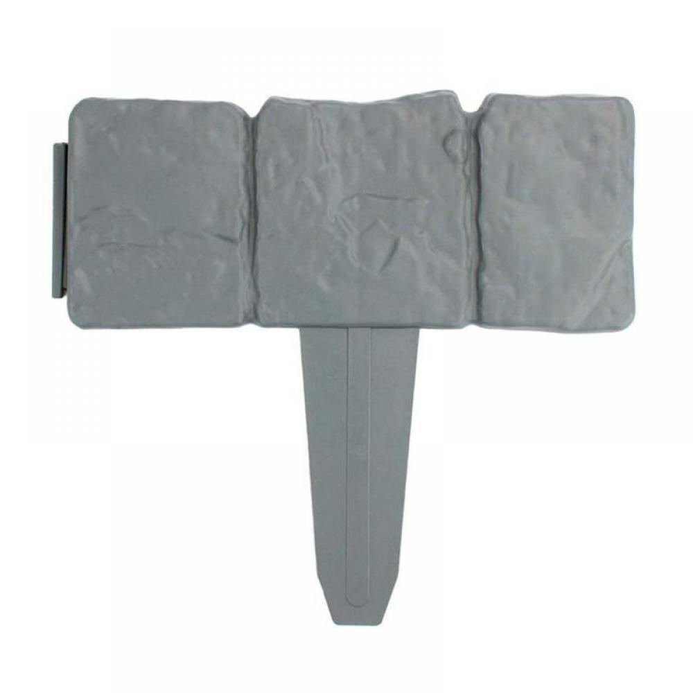 Alvage Garden Border-Decorative Flower Bed Edging for Landscaping-Stone Trim, 1 Piece Set of Interlocking Outdoor Lawn Stakes (9.8)