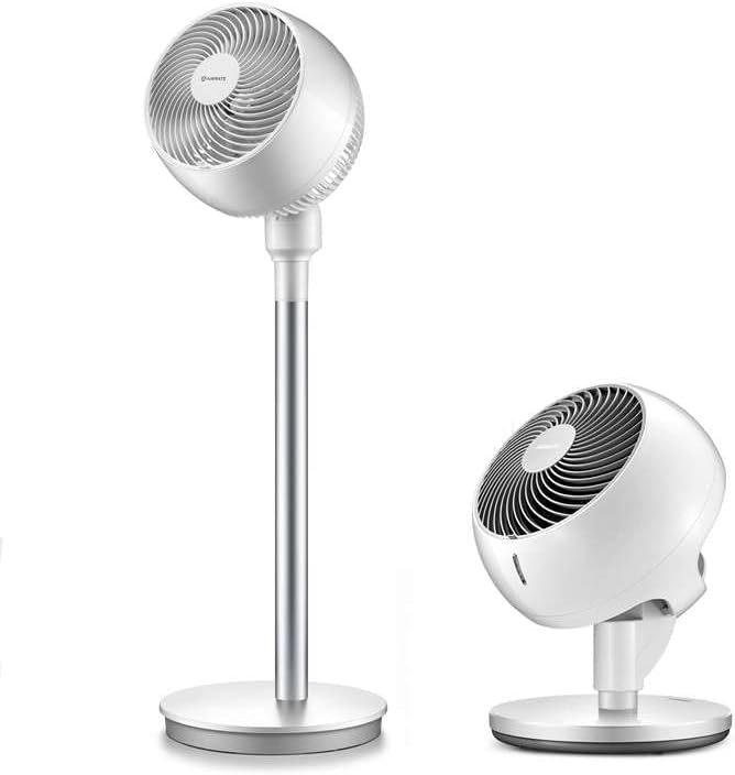 AIRMATE Air Circulator Fan with Remote, Pedestal Fan with 4 Wind Modes 12 Speed Levels, 120° Oscillating 12in Small Table Fan with 10 Speeds