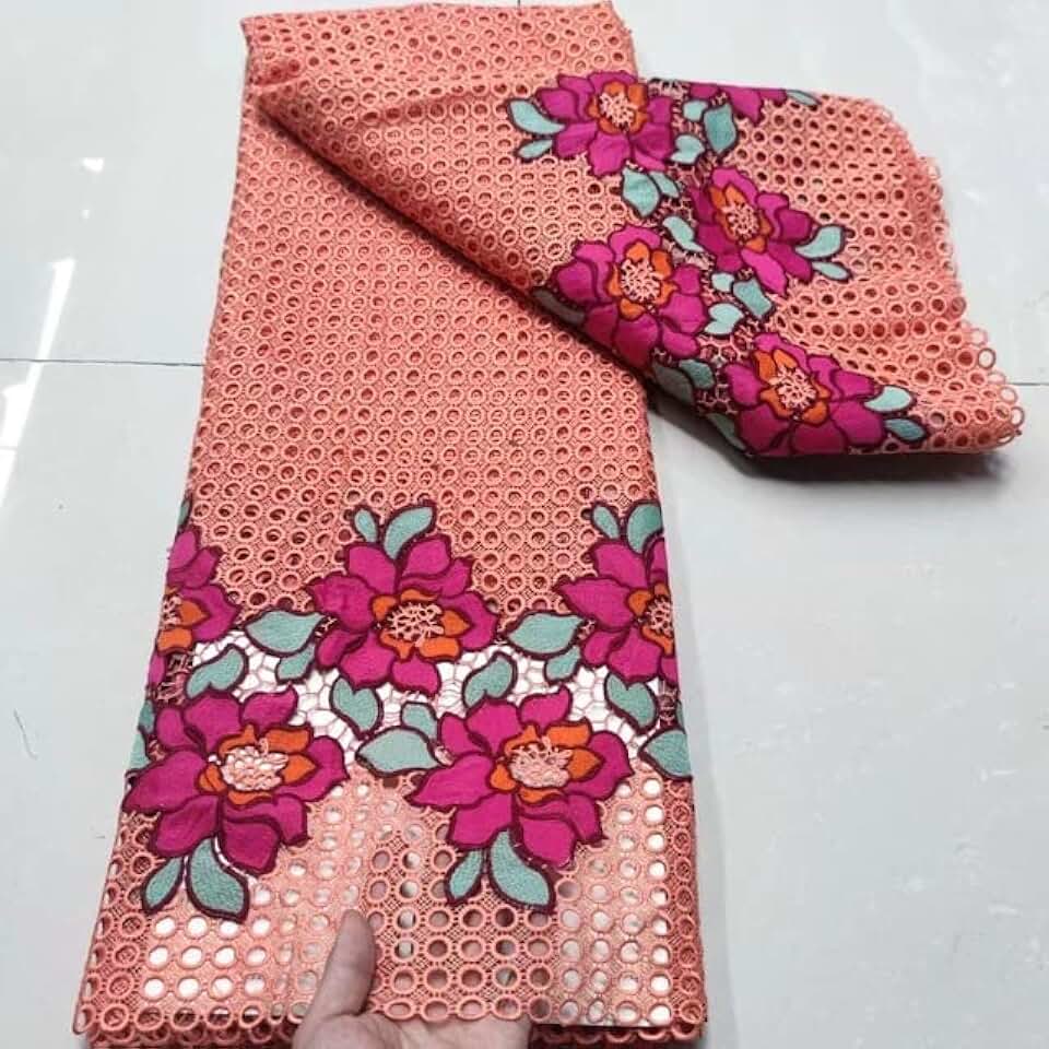 Latest African Lace Fabric Embroidery Swiss French Tulle Cotton 5yards Wedding Party Dress Sequins - Lace Fabric for Wedding Bridal